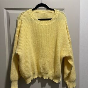 SHEIN Soft Yellow Crew Neck Sweater